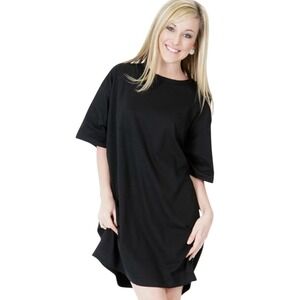 Cotton Heritage Black Oversized Longline T‎ Shirt 100% Cotton 2XL #253